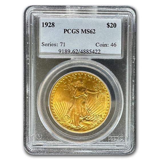 1928 $20 Saint-Gaudens Gold Double Eagle MS-62 PCGS 1928 $20 Saint-Gaudens Gold Double Eagle MS-62 PCGS